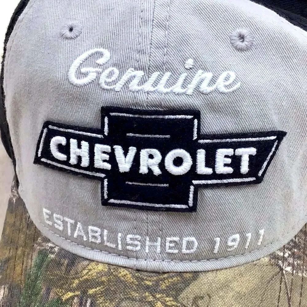 NEW Chevy Black and Camo print ball cap with Logo Script patch - Picture 2 of 11